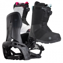 2526 니데커 카본 슈퍼매틱 스노우보드 바인딩 + 시에라 여성용 세트 (2526 Nidecker Supermatic Carbon snowboard bindings - Black + 2526 Nidecker Sierra Women Snowboard Boots)