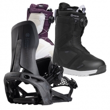 2526 니데커 카본 슈퍼매틱 스노우보드 바인딩 - 블랙 + 2526 니데커 캐스케이드 여성용 부츠 세트 (2526 Nidecker Carbon Supermatic snowboard bindings - Black + 2526 Nidecker Cascade Women Snowboard Boots)
