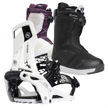 2526 니데커 오리지널 슈퍼매틱 스노우보드 바인딩 - 화이트 + 2526 니데커 캐스케이드 여성용 부츠 세트 (2526 Nidecker Og Supermatic snowboard bindings - White + 2526 Nidecker Cascade Women Snowboard Boots)