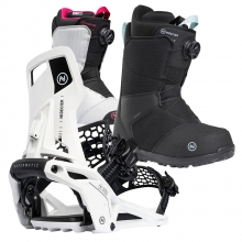 2526 니데커 오리지널 슈퍼매틱 스노우보드 바인딩 + 시에라 여성용 세트 (2526 Nidecker Og Supermatic snowboard bindings - White + 2526 Nidecker Sierra Women Snowboard Boots)