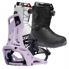 2526 니데커 오리지널 슈퍼매틱 스노우보드 바인딩 - 헤더 + 2526 니데커 리프트 프로 여성용 부츠 세트 (2526 Nidecker Og Supermatic snowboard bindings - Heather + 2526 Nidecker Rift Pro Women Snowboard Boots)