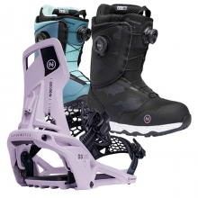 2526 니데커 오리지널 슈퍼매틱 스노우보드 바인딩 - 헤더 + 2526 니데커 리프트 여성용 부츠 세트 (2526 Nidecker Og Supermatic snowboard bindings - Heather + 2526 Nidecker Rift Women Snowboard Boots)