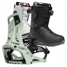 2526 니데커 오리지널 슈퍼매틱 스노우보드 바인딩 - 민트 + 2526 니데커 리프트 프로 여성용 부츠 세트 (2526 Nidecker Og Supermatic snowboard bindings - Mint + 2526 Nidecker Rift Pro Women Snowboard Boots)