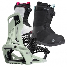 2526 니데커 오리지널 슈퍼매틱 스노우보드 바인딩 + 시에라 여성용 세트 (2526 Nidecker Og Supermatic snowboard bindings - Mint + 2526 Nidecker Sierra Women Snowboard Boots)