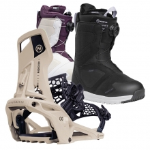 2526 니데커 오리지널 슈퍼매틱 스노우보드 바인딩 - 데저트 + 2526 니데커 캐스케이드 여성용 부츠 세트 (2526 Nidecker Og Supermatic snowboard bindings - Desert + 2526 Nidecker Cascade Women Snowboard Boots)