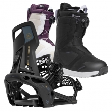 2526 니데커 오리지널 슈퍼매틱 스노우보드 바인딩 - 블랙 + 2526 니데커 캐스케이드 여성용 부츠 세트 (2526 Nidecker Og Supermatic snowboard bindings - Black + 2526 Nidecker Cascade Women Snowboard Boots)