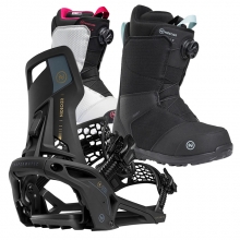 2526 니데커 오리지널 슈퍼매틱 스노우보드 바인딩 + 시에라 여성용 세트 (2526 Nidecker Og Supermatic snowboard bindings - Black + 2526 Nidecker Sierra Women Snowboard Boots)