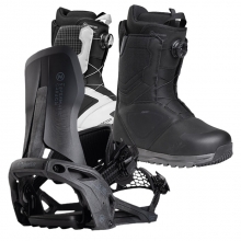 2526 니데커 카본 슈퍼매틱 스노우보드 바인딩 - 블랙 + 2526 니데커 캐스케이드 남성용 부츠 세트 (2526 Nidecker Carbon Supermatic snowboard bindings - Black + 2526 Nidecker Cascade Mens Snowboard Boots)