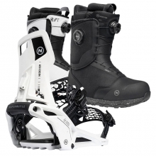 2526 니데커 오리지널 슈퍼매틱 스노우보드 바인딩 - 화이트 + 2526 니데커 리프트 남성용 부츠 세트 (2526 Nidecker Og Supermatic snowboard bindings - White + 2526 Nidecker Rift Mens Snowboard Boots)