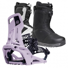 2526 니데커 오리지널 슈퍼매틱 스노우보드 바인딩 - 헤더 + 2526 니데커 캐스케이드 남성용 부츠 세트 (2526 Nidecker Og Supermatic snowboard bindings - Heather + 2526 Nidecker Cascade Mens Snowboard Boots)