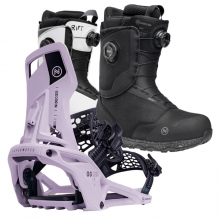 2526 니데커 오리지널 슈퍼매틱 스노우보드 바인딩 - 헤더 + 2526 니데커 리프트 남성용 부츠 세트 (2526 Nidecker Og Supermatic snowboard bindings - Heather + 2526 Nidecker Rift Mens Snowboard Boots)