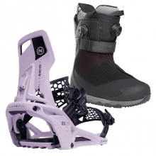 2526 니데커 오리지널 슈퍼매틱 스노우보드 바인딩 + 인덱스 남성용 세트 (2526 Nidecker Og Supermatic snowboard bindings - Heather + 2526 Nidecker Index Mens Snowboard Boots - Black)