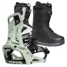 2526 니데커 오리지널 슈퍼매틱 스노우보드 바인딩 - 민트 + 2526 니데커 캐스케이드 남성용 부츠 세트 (2526 Nidecker Og Supermatic snowboard bindings - Mint + 2526 Nidecker Cascade Mens Snowboard Boots)