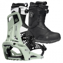 2526 니데커 오리지널 슈퍼매틱 스노우보드 바인딩 - 민트 + 2526 니데커 리프트 남성용 부츠 세트 (2526 Nidecker Og Supermatic snowboard bindings - Mint + 2526 Nidecker Rift Mens Snowboard Boots)