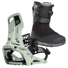 2526 니데커 오리지널 슈퍼매틱 스노우보드 바인딩 + 인덱스 남성용 세트 (2526 Nidecker Og Supermatic snowboard bindings - Mint + 2526 Nidecker Index Mens Snowboard Boots - Black)