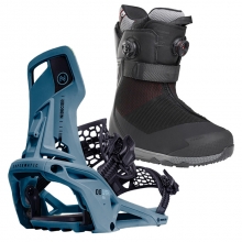 2526 니데커 오리지널 슈퍼매틱 스노우보드 바인딩 + 인덱스 남성용 세트 (2526 Nidecker Og Supermatic snowboard bindings - Atlantic + 2526 Nidecker Index Mens Snowboard Boots - Black)