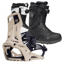 2526 니데커 오리지널 슈퍼매틱 스노우보드 바인딩 - 데저트 + 2526 니데커 리프트 남성용 부츠 세트 (2526 Nidecker Og Supermatic snowboard bindings - Desert + 2526 Nidecker Rift Mens Snowboard Boots)