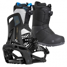 2526 니데커 오리지널 슈퍼매틱 스노우보드 바인딩 + 시에라 남성용 세트 (2526 Nidecker Og Supermatic snowboard bindings - Black + 2526 Nidecker Sierra Mens Snowboard Boots)