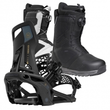 2526 니데커 오리지널 슈퍼매틱 스노우보드 바인딩 - 블랙 + 2526 니데커 캐스케이드 남성용 부츠 세트 (2526 Nidecker Og Supermatic snowboard bindings - Black + 2526 Nidecker Cascade Mens Snowboard Boots)