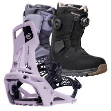 2526 니데커 오리지널 슈퍼매틱 스노우보드 바인딩 + 니데커 스노우보드 알타이 여성용 세트 (2526 Nidecker Og Supermatic snowboard bindings - Heather + 2526 Nidecker Altai Women Snowboard Boots)