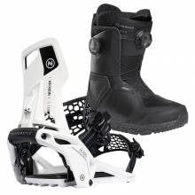 2526 니데커 오리지널 슈퍼매틱 스노우보드 바인딩 + 니데커 스노우보드 키타 여성용 세트 (2526 Nidecker Og Supermatic snowboard bindings - White + 2526 Nidecker Kita Women Snowboard Boots - Black)