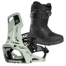 2526 니데커 오리지널 슈퍼매틱 스노우보드 바인딩 + 니데커 스노우보드 키타 여성용 세트 (2526 Nidecker Og Supermatic snowboard bindings - Mint + 2526 Nidecker Kita Women Snowboard Boots - Black)