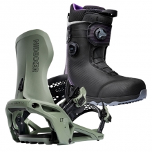 2526 니데커 라이트닝 슈퍼매틱 스노우보드 바인딩 + 키타 APX 남성용 세트 (2526 Nidecker Lt Supermatic snowboard bindings - Olive + 2526 Nidecker Kita Apx Men Snowboard Boots - Black)
