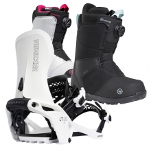 2526 니데커 라이트닝 슈퍼매틱 스노우보드 바인딩 + 니데커 스노우보드 시에라 여성용 세트 (2526 Nidecker Lt Supermatic snowboard bindings - White + 2526 Nidecker Sierra Women Snowboard Boots)