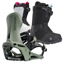 2526 니데커 라이트닝 슈퍼매틱 스노우보드 바인딩 + 니데커 스노우보드 시에라 여성용 세트 (2526 Nidecker Lt Supermatic snowboard bindings - Olive + 2526 Nidecker Sierra Women Snowboard Boots)
