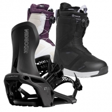 2526 니데커 라이트닝 슈퍼매틱 스노우보드 바인딩 - 블랙 + 2526 니데커 캐스케이드 여성용 부츠 세트 (2526 Nidecker Lt Supermatic snowboard bindings - Black + 2526 Nidecker Cascade Women Snowboard Boots)