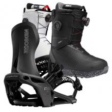 2526 니데커 라이트닝 슈퍼매틱 스노우보드 바인딩 - 블랙 + 2526 니데커 리프트 프로 여성용 부츠 세트 (2526 Nidecker Lt Supermatic snowboard bindings - Black + 2526 Nidecker Rift Pro Women Snowboard Boots)