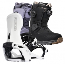 2526 니데커 라이트닝 슈퍼매틱 스노우보드 바인딩 + 니데커 스노우보드 알타이 여성용 세트 (2526 Nidecker Lt Supermatic snowboard bindings - White + 2526 Nidecker Altai Women Snowboard Boots)