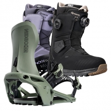 2526 니데커 라이트닝 슈퍼매틱 스노우보드 바인딩 + 니데커 스노우보드 알타이 여성용 세트 (2526 Nidecker Lt Supermatic snowboard bindings - Olive + 2526 Nidecker Altai Women Snowboard Boots)