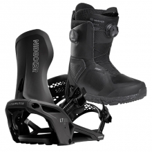 2526 니데커 라이트닝 슈퍼매틱 스노우보드 바인딩 + 니데커 스노우보드 키타 여성용 세트 (2526 Nidecker Lt Supermatic snowboard bindings - Black + 2526 Nidecker Kita Women Snowboard Boots - Black)