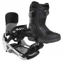 2526 벤트메탈 슈퍼매틱 스노우보드 바인딩 + 니데커 스노우보드 부츠 키타 여성용 세트 (2526 Bent Metal Lightning Supermatic Binding - White + 2526 Nidecker Kita Women Snowboard Boots - Black)