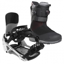 2526 벤트메탈 슈퍼매틱 스노우보드 바인딩 + 니데커 스노우보드 부츠 인덱스 남성용 세트 (2526 Bent Metal Lightning Supermatic Binding - White + 2526 Nidecker Index Mens Snowboard Boots - Black)