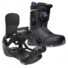 2526 벤트메탈 슈퍼매틱 스노우보드 바인딩 + 니데커 스노우보드 부츠 키타 Apx 남성용 세트 (2526 Bent Metal Lightning Supermatic Binding - Black + 2526 Nidecker Kita Apx Men Snowboard Boots - Black)