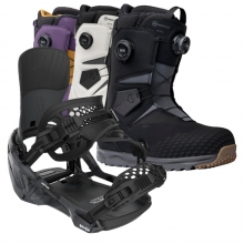 2526 벤트메탈 슈퍼매틱 스노우보드 바인딩 + 니데커 스노우보드 부츠 Altai 남성용 세트 (2526 Bent Metal Lightning Supermatic Binding - Black + 2526 Nidecker Altai Men Snowboard Boots)