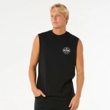 립컬 남성용 머슬핏티 티셔츠 스테이플러 - 블랙 (0JXMTE0090)