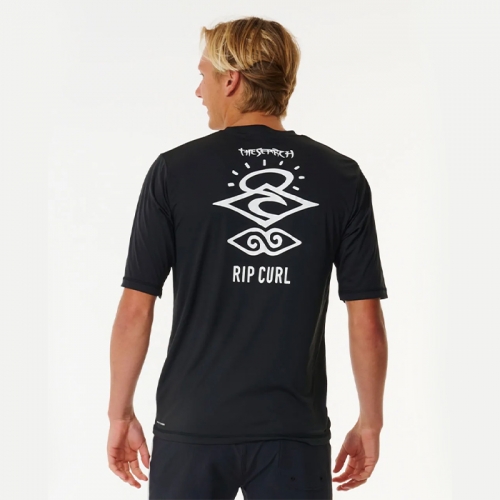 립컬 남성용 래쉬가드 아이콘 서프라이트 반팔 - 블랙 (14YMRV0090)