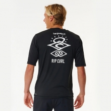립컬 남성용 래쉬가드 아이콘 서프라이트 반팔 - 블랙 (14YMRV0090)