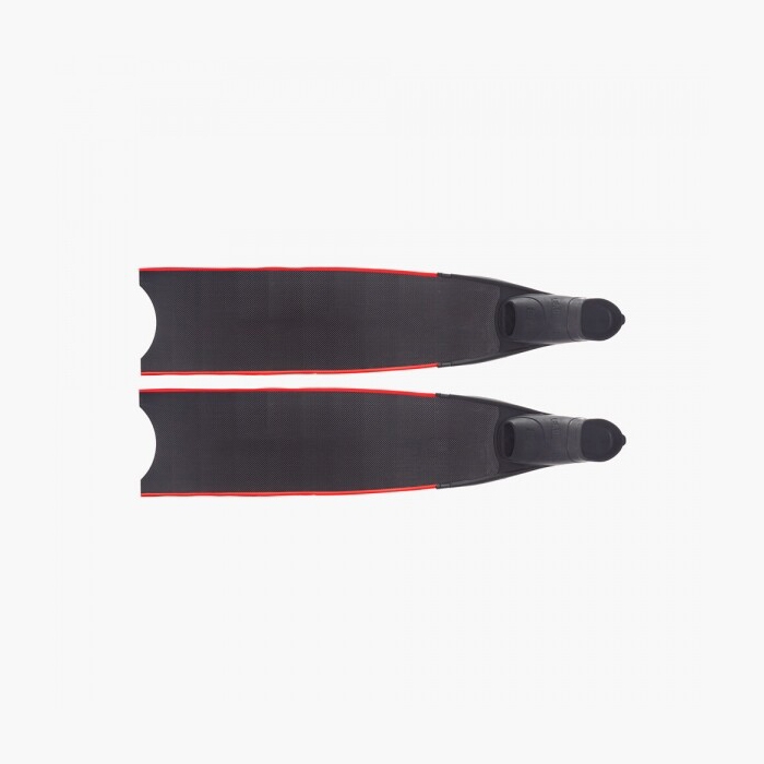 리더핀 프리다이빙 스노클링 100% 퓨어카본 바이핀 - 블랙 풋포켓 롱핀