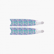 리더핀 프리다이빙 스노클링 머메이드 퍼플 골든 바이핀 - 화이트 풋포켓 롱핀