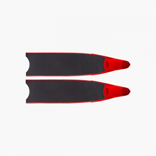 리더핀 프리다이빙 스노클링 100% 퓨어카본 바이핀 - 레드 풋포켓 롱핀