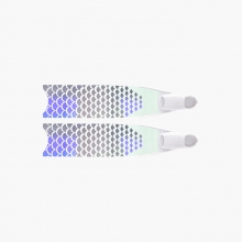 리더핀 프리다이빙 스노클링 아이스 레인보우 머메이드 바이핀 - 화이트 풋포켓 롱핀