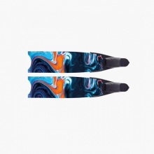 리더핀 프리다이빙 스노클링 반투명 리퀴드마블 바이핀 - 블랙 풋포켓 롱핀