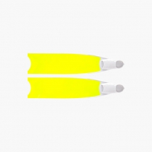 리더핀 프리다이빙 스노클링 네온 옐로우 아이스 바이핀 - 화이트 풋포켓 롱핀