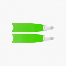 리더핀 프리다이빙 스노클링 네온 그린 아이스 바이핀 - 화이트 풋포켓 롱핀