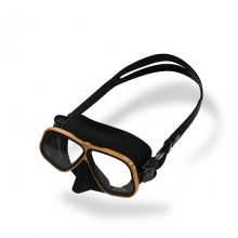 디플리 프리다이빙 스노클링 마스크 솔리드 - 블랙 스커트 / 골드 프레임