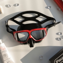 더블케이 프리다이빙 스노클링 마스크 재규어R 메탈 - 레드 + 블랙